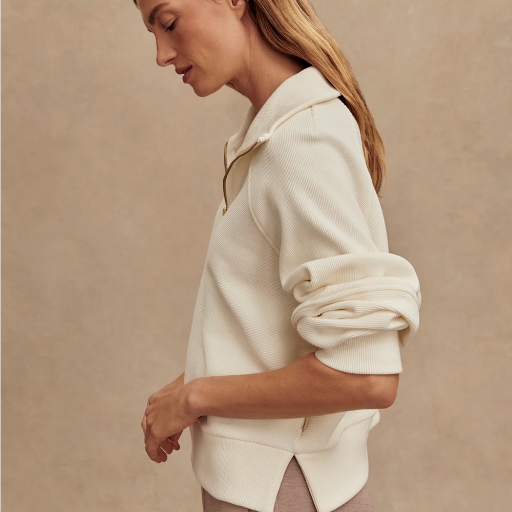 Varley Cream Zip-Front Pullover - image 2